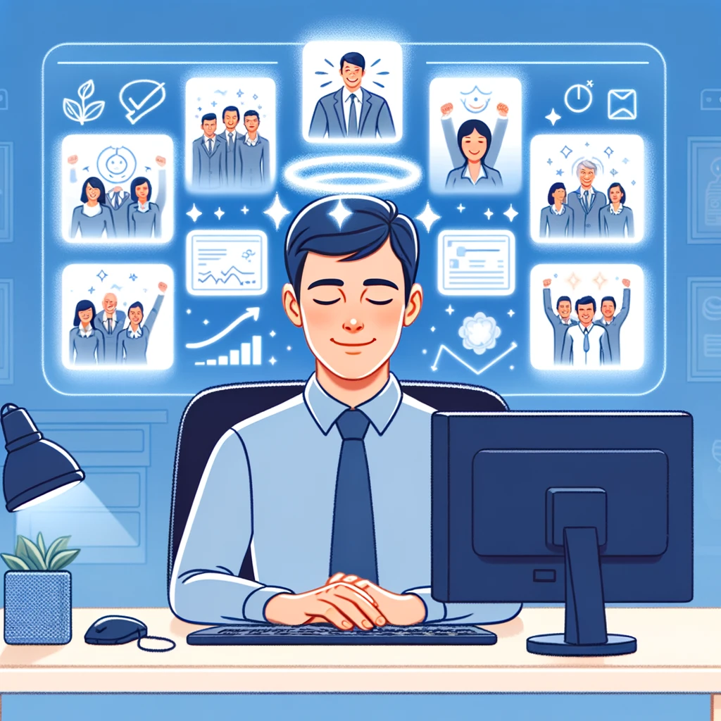 Visualisation au bureau Visualisation gestion du stress au travail