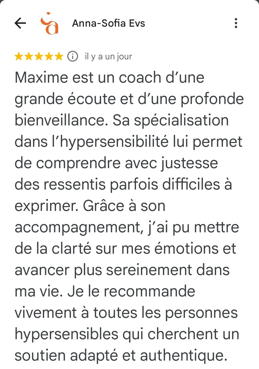 Avis coach hypersensible